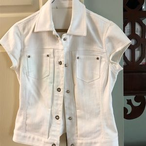Short sleeve white denim jacket